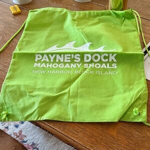 Payne’s Dock, Block Island Rhode Island Mahogany Shoals Drawstring Bag backpack